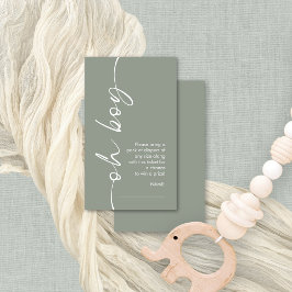 Oh Boy Sage Luier Raffle Baby shower Informatiekaartje