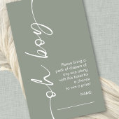 Oh Boy Sage Luier Raffle Baby shower Informatiekaartje
