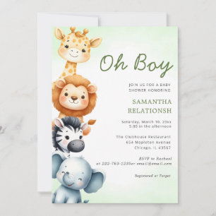 Oh boy schattig Safari oerwoud animal boy baby sho Kaart