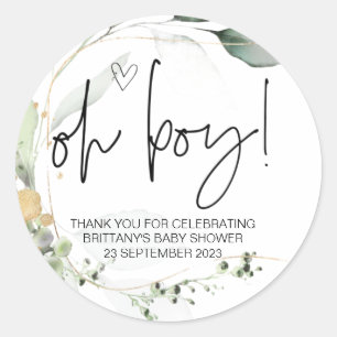 Oh Boy Schattige Baby shower Party Favor Mam To Be Ronde Sticker