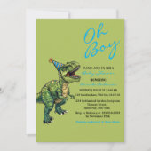 Oh boy! Schattige dinosaurus Baby shower Kaart (Voorkant)