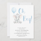 Oh Boy Schattige Elephant Pastel Baby shower Kaart (Voorkant)