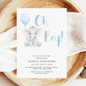 Oh Boy Schattige Elephant Pastel Baby shower Kaart