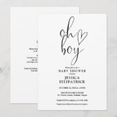 Oh boy Schattige hart script alles in één Baby sho Kaart (Voorkant / Achterkant)