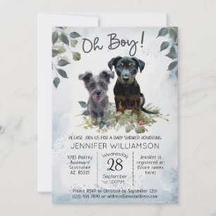 Oh boy! Schattige Lyla en Rockie Baby shower Kaart