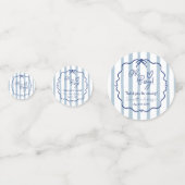 Oh Boy Schattige Modern Dusty Blue Stripes Baby sh Confetti (Voorkanten)