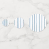 Oh Boy Schattige Modern Dusty Blue Stripes Baby sh Confetti (Achterkanten)