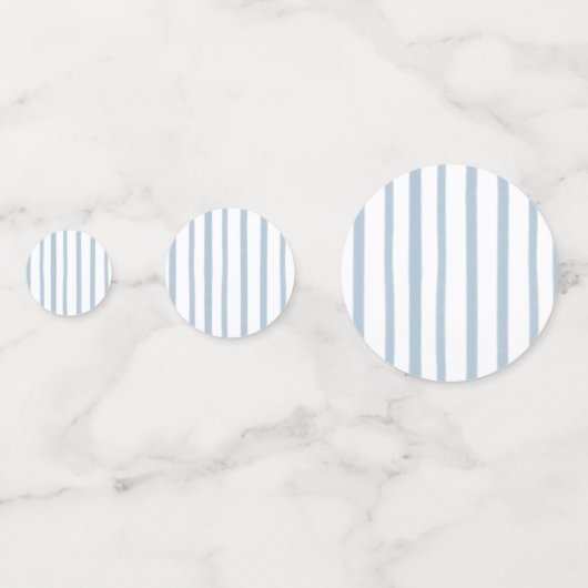Oh Boy Schattige Modern Dusty Blue Stripes Baby sh Confetti (Achterkanten)