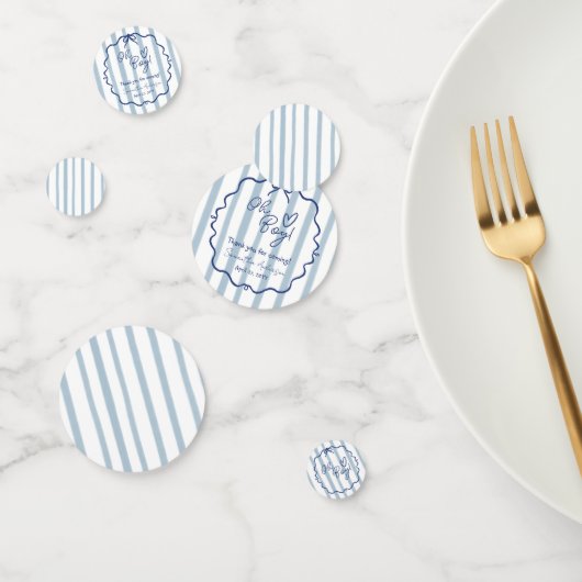 Oh Boy Schattige Modern Dusty Blue Stripes Baby sh Confetti (Groep)
