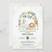 Oh Boy Schattige Oerwoud Safari Animals Baby showe Kaart (Voorkant)