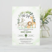 Oh Boy Schattige Oerwoud Safari Animals Baby showe Kaart (Staand voorkant)