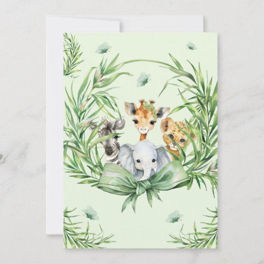 Oh Boy Schattige Safari Animals Baby shower Kaart (Achterkant)