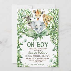 Oh Boy Schattige Safari Animals Baby shower Kaart