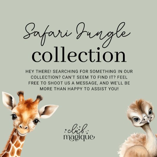 Oh Boy Schattige Safari Dieren Groen Baby shower Kaart