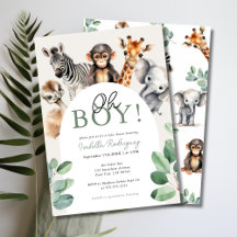 Oh Boy Schattige Safari Dieren Groen Baby shower