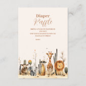 Oh Boy Schattige Safari Dierengroen Raffle Diapper Informatiekaartje (Voorkant)