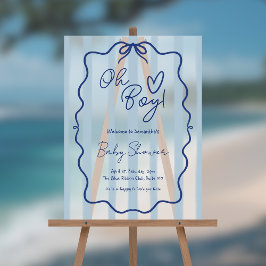 Oh Boy Schattige Whimsical Blue Baby shower Froste Acryl Bord