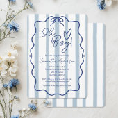 Oh Boy Schattige Whimsical Blue Baby shower Invita Kaart