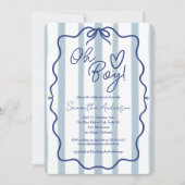 Oh Boy Schattige Whimsical Blue Baby shower Invita Kaart (Voorkant)