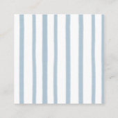 Oh Boy Schattige Whimsical Blue Stripes Baby showe Informatiekaartje (Achterkant)