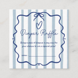 Oh Boy Schattige Whimsical Blue Stripes Baby showe Informatiekaartje
