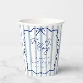 Oh Boy Schattige Whimsical Blue Stripes Baby showe Papieren Bekers