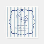 Oh Boy Schattige Whimsical Blue Stripes Baby showe Servet (Voorkant)