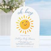Oh Boy Schattige Zonneschijn Blauw Baby shower Kaart