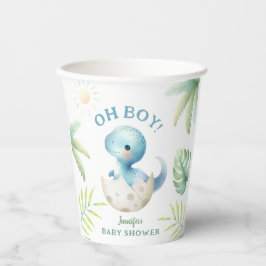 Oh boy! Schattigee Dino Boy Dinosaur Baby shower Papieren Bekers