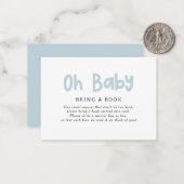 Oh Boy Script Cream baby shower Breng een boek Notitiekaartje (Voorkant / Achterkant in situ)