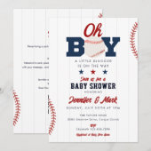 Oh Boy Slugger Honkbal All In One Baby Shower Kaart (Voorkant / Achterkant)