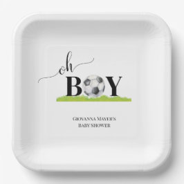 Oh Boy Soccer Boy Baby shower Papieren Bordje
