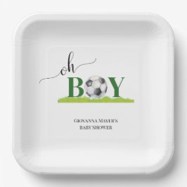 Oh Boy Soccer Boy Baby shower Papieren Bordje