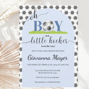 Oh Boy Soccer Boy Baby shower Uitnodiging