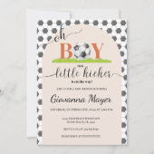 Oh Boy Soccer Boy Baby shower Uitnodiging (Voorkant)