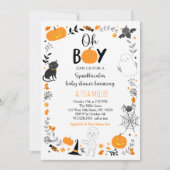 Oh Boy Spooktacular Halloween Baby shower Kaart (Voorkant)