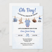 Oh Boy Sports Baby Shower Kaart (Voorkant / Achterkant)