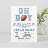 Oh Boy Sports Minimalistisch Football Baby shower Kaart (Staand voorkant)