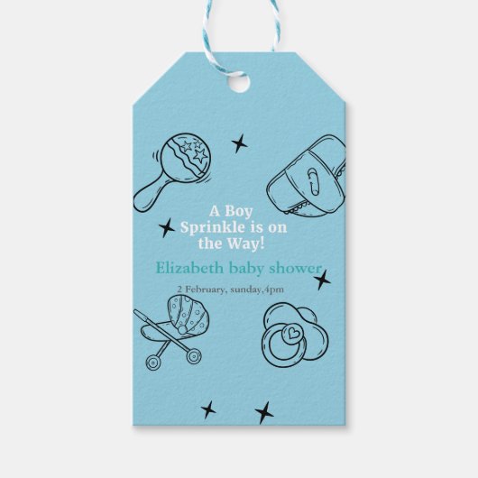 Oh Boy Sprinkle Het is een Boy Baby shower Cadeaulabel (Voorkant)
