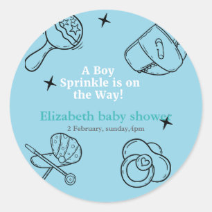 Oh Boy Sprinkle Het is een Boy Baby shower Ronde Sticker