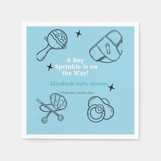 Oh Boy Sprinkle Het is een Boy Baby shower Servet (Voorkant)