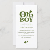 Oh Boy St. Patrick's Day Baby shower Digital Evite Aankondiging (Voorkant)