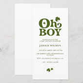 Oh Boy St. Patrick's Day Baby shower Digital Evite Aankondiging (Voorkant / Achterkant)