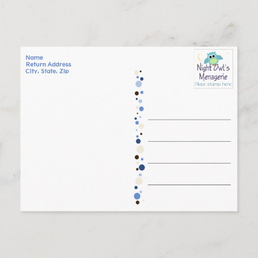 Oh Boy Stippen and Stripes Dank U Briefkaart (Achterkant)