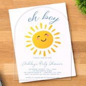 Oh Boy Sunshine Blue Baby shower Acryl Uitnodigingen