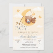 Oh Boy,  Teddy Bear Baby shower boy Kaart (Voorkant)