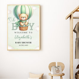 Oh Boy, Teddy Bear Baby Shower boy Poster