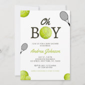 Oh Boy Tennis Baby shower Uitnodiging (Voorkant)