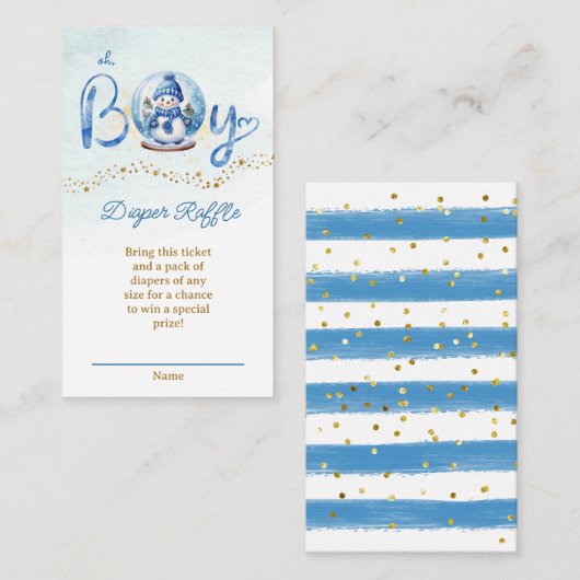 Oh Boy Theme Baby shower Luier Raffle Ticket Informatiekaartje (Voorkant / Achterkant)