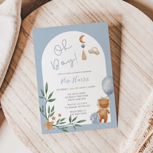 Oh Boy  Toys Baby shower Kaart